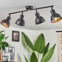 Lampes Industrielles-hofstein Plafonnier Kansela Noir, 4 lumières