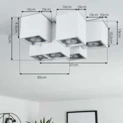 hofstein Plafonnier Karaka Blanc, 6 lumières* Plafonniers