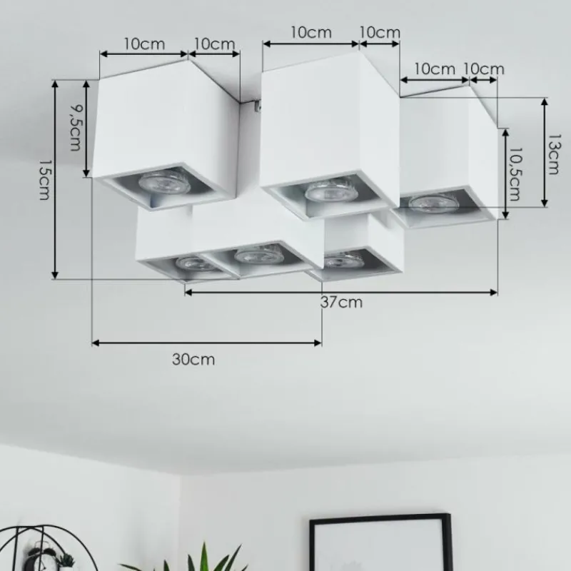 hofstein Plafonnier Karaka Blanc, 6 lumières* Plafonniers