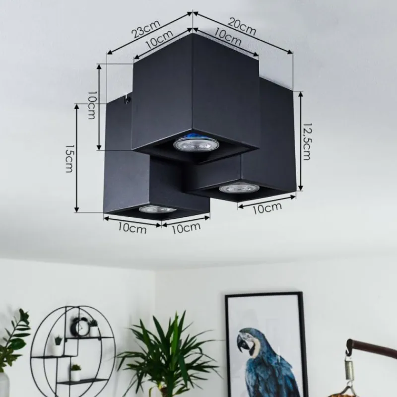 hofstein Plafonnier Karaka Noir, 3 lumières