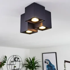 hofstein Plafonnier Karaka Noir, 3 lumières