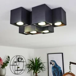 hofstein Plafonnier Karaka Noir, 6 lumières