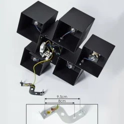 hofstein Plafonnier Karaka Noir, 6 lumières