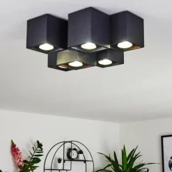 hofstein Plafonnier Karaka Noir, 6 lumières