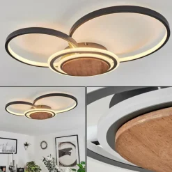 hofstein Plafonnier Kassambene LED Anthracite, Écru, 1 lumière