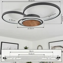 hofstein Plafonnier Kassambene LED Anthracite, Écru, 1 lumière