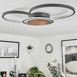 hofstein Plafonnier Kassambene LED Anthracite, Écru, 1 lumière