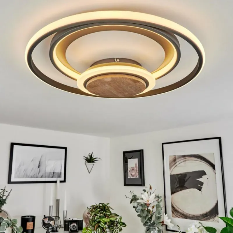 hofstein Plafonnier Kassambene LED Anthracite, Écru, 1 lumière