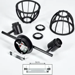 Lampes Industrielles-hofstein Plafonnier Kaurila Noir, 2 lumières