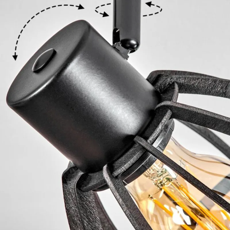 Lampes Industrielles-hofstein Plafonnier Kaurila Noir, 4 lumières