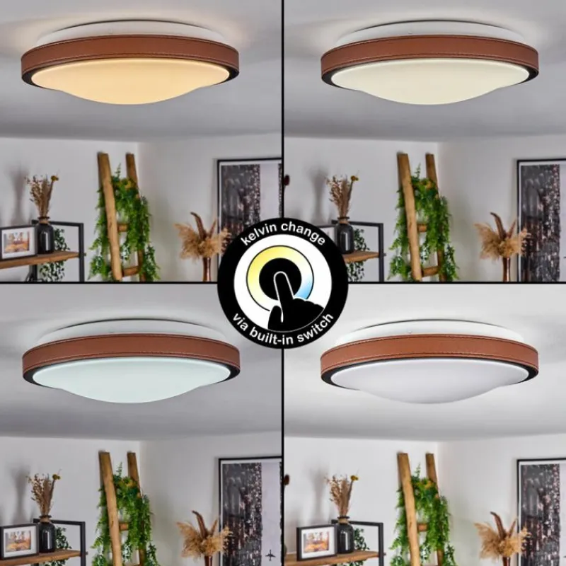 hofstein Plafonnier Kelva LED Brun, Noir, Blanc, 1 lumière