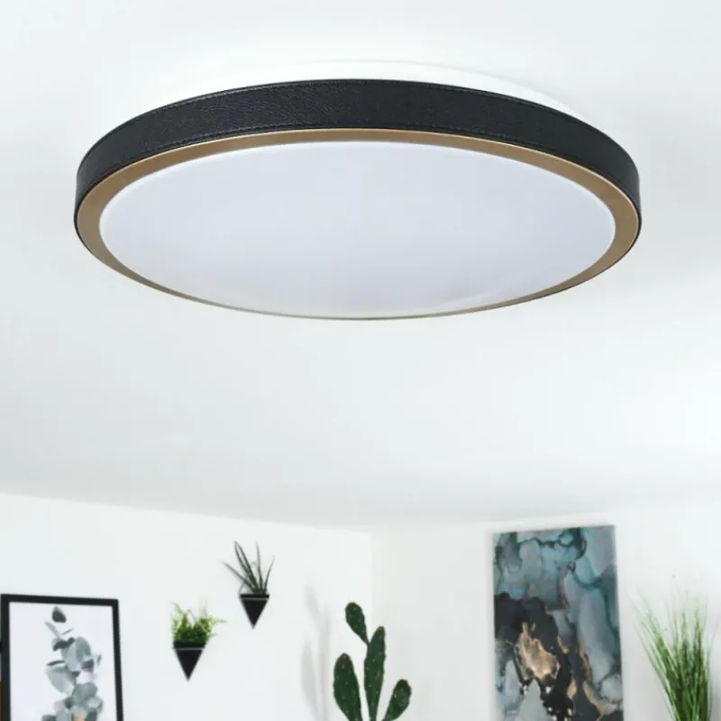 hofstein Plafonnier Kelva LED Vieux laiton, Noir, Blanc, 1 lumière