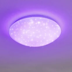 hofstein Plafonnier Kendal LED Blanc, 1 lumière, Télécommandes, Changeur de couleurs* Éclairage Led