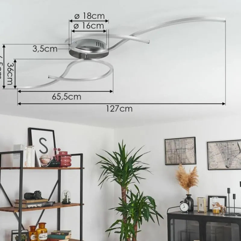 hofstein Plafonnier Kereita LED Nickel mat, 1 lumière