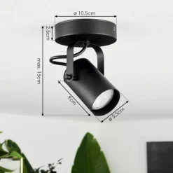 hofstein Plafonnier Kergus Noir, 1 lumière