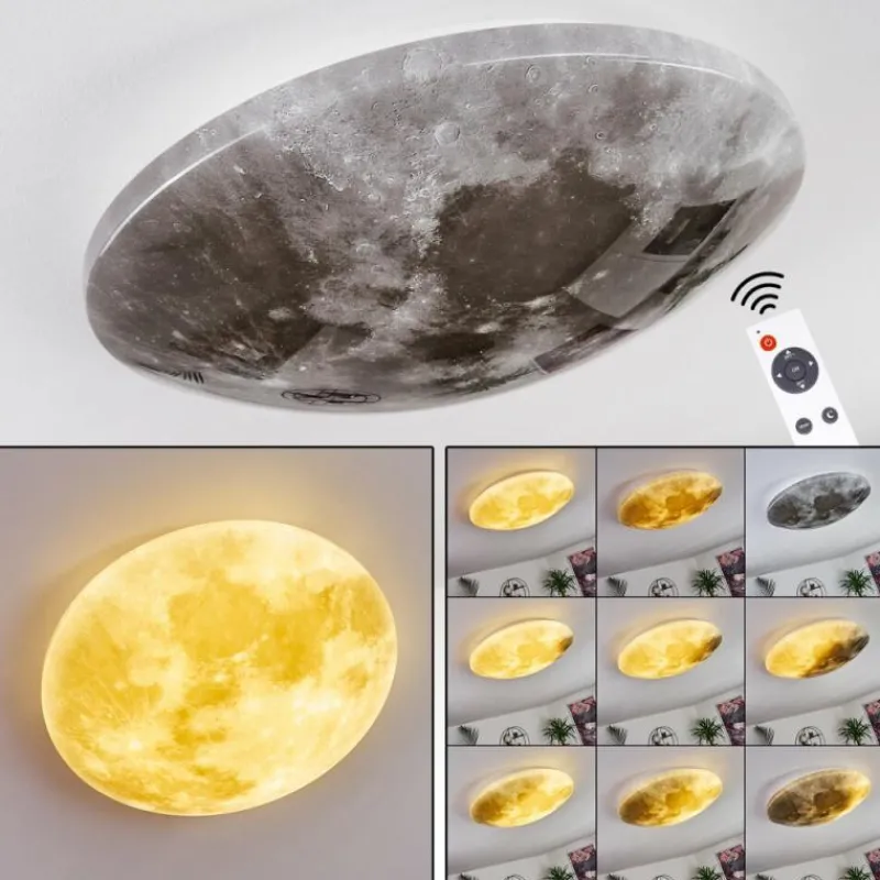 hofstein Plafonnier Keru LED Blanc, 1 lumière, Télécommandes