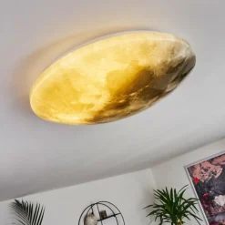 hofstein Plafonnier Keru LED Blanc, 1 lumière, Télécommandes