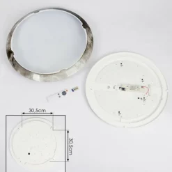 hofstein Plafonnier Keru LED Blanc, 1 lumière, Télécommandes