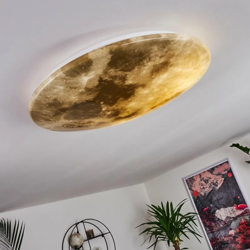 hofstein Plafonnier Keru LED Blanc, 1 lumière, Télécommandes