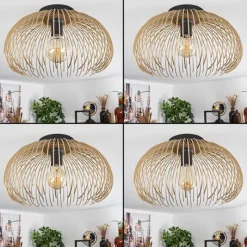 Lampes Dorées-hofstein Plafonnier Keryvaland Noir, 1 lumière