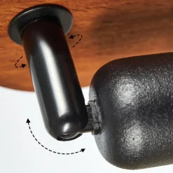 Lampes Industrielles-hofstein Plafonnier Kesao Bois foncé, Noir, 1 lumière