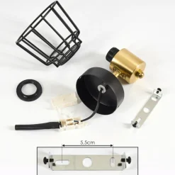 Lampes Vintages & Rétros-hofstein Plafonnier Kesao Laiton, Noir, 1 lumière