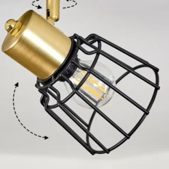 Lampes Vintages & Rétros-hofstein Plafonnier Kesao Laiton, Noir, 2 lumières