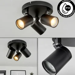 hofstein Plafonnier Khnar Noir, 3 lumières