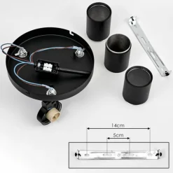 hofstein Plafonnier Khnar Noir, 3 lumières