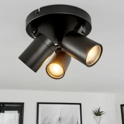 hofstein Plafonnier Khnar Noir, 3 lumières