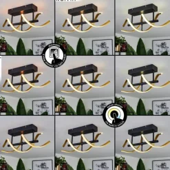 hofstein Plafonnier Khovet LED Noir, 1 lumière* Éclairage Led