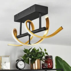 hofstein Plafonnier Khovet LED Noir, 1 lumière* Éclairage Led