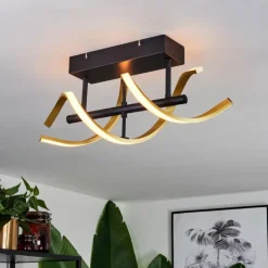 hofstein Plafonnier Khovet LED Noir, 1 lumière* Éclairage Led