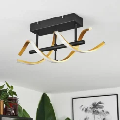 hofstein Plafonnier Khovet LED Noir, 1 lumière* Éclairage Led