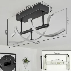 hofstein Plafonnier Khovet LED Noir, 1 lumière* Éclairage Led