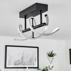 hofstein Plafonnier Khovet LED Noir, 1 lumière* Éclairage Led