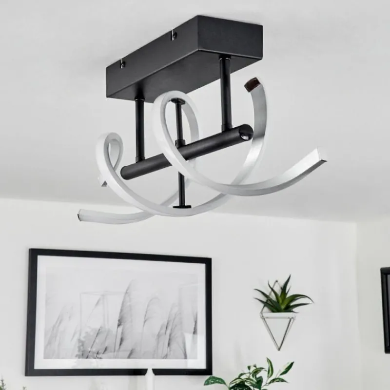 hofstein Plafonnier Khovet LED Noir, 1 lumière* Éclairage Led