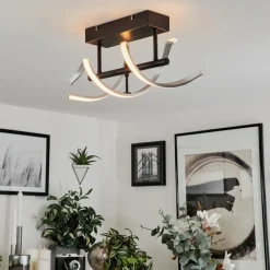 hofstein Plafonnier Khovet LED Noir, 1 lumière* Éclairage Led