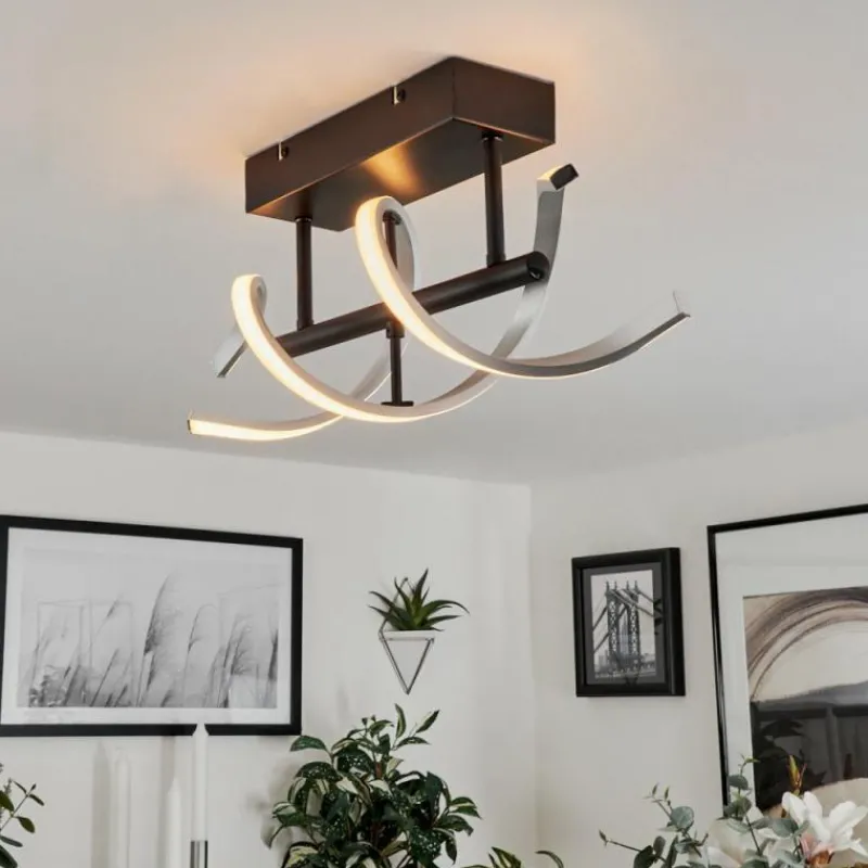 hofstein Plafonnier Khovet LED Noir, 1 lumière* Éclairage Led