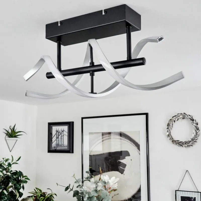 hofstein Plafonnier Khovet LED Noir, 1 lumière* Éclairage Led