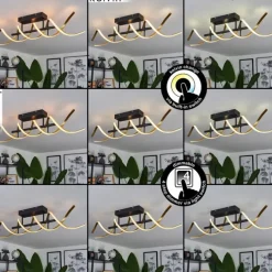 hofstein Plafonnier Khovet LED Noir, 1 lumière