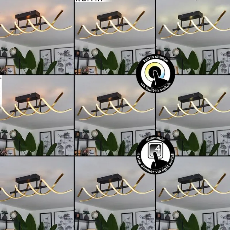 hofstein Plafonnier Khovet LED Noir, 1 lumière