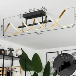 hofstein Plafonnier Khovet LED Noir, 1 lumière