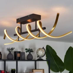 hofstein Plafonnier Khovet LED Noir, 1 lumière