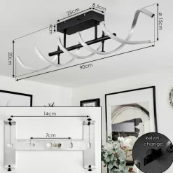 hofstein Plafonnier Khovet LED Noir, 1 lumière