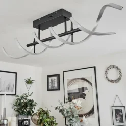 hofstein Plafonnier Khovet LED Noir, 1 lumière