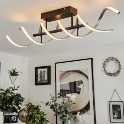 hofstein Plafonnier Khovet LED Noir, 1 lumière