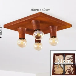 Lampes Vintages & Rétros-hofstein Plafonnier Kimstad Rouille, 4 lumières