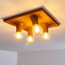 Lampes Vintages & Rétros-hofstein Plafonnier Kimstad Rouille, 4 lumières