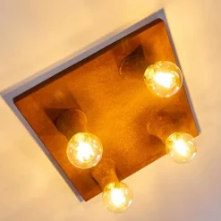 Lampes Vintages & Rétros-hofstein Plafonnier Kimstad Rouille, 4 lumières